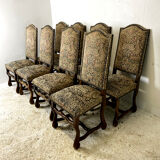 Set of 8 Louis XIII style chairs