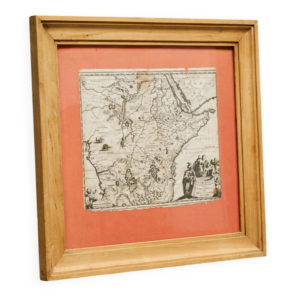 Carte originale rare de l'Éthiopie du XVIIe siècle par Willem Janszoon Blaeu