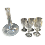 Carafe et 6 verres cristal taillé XIXème