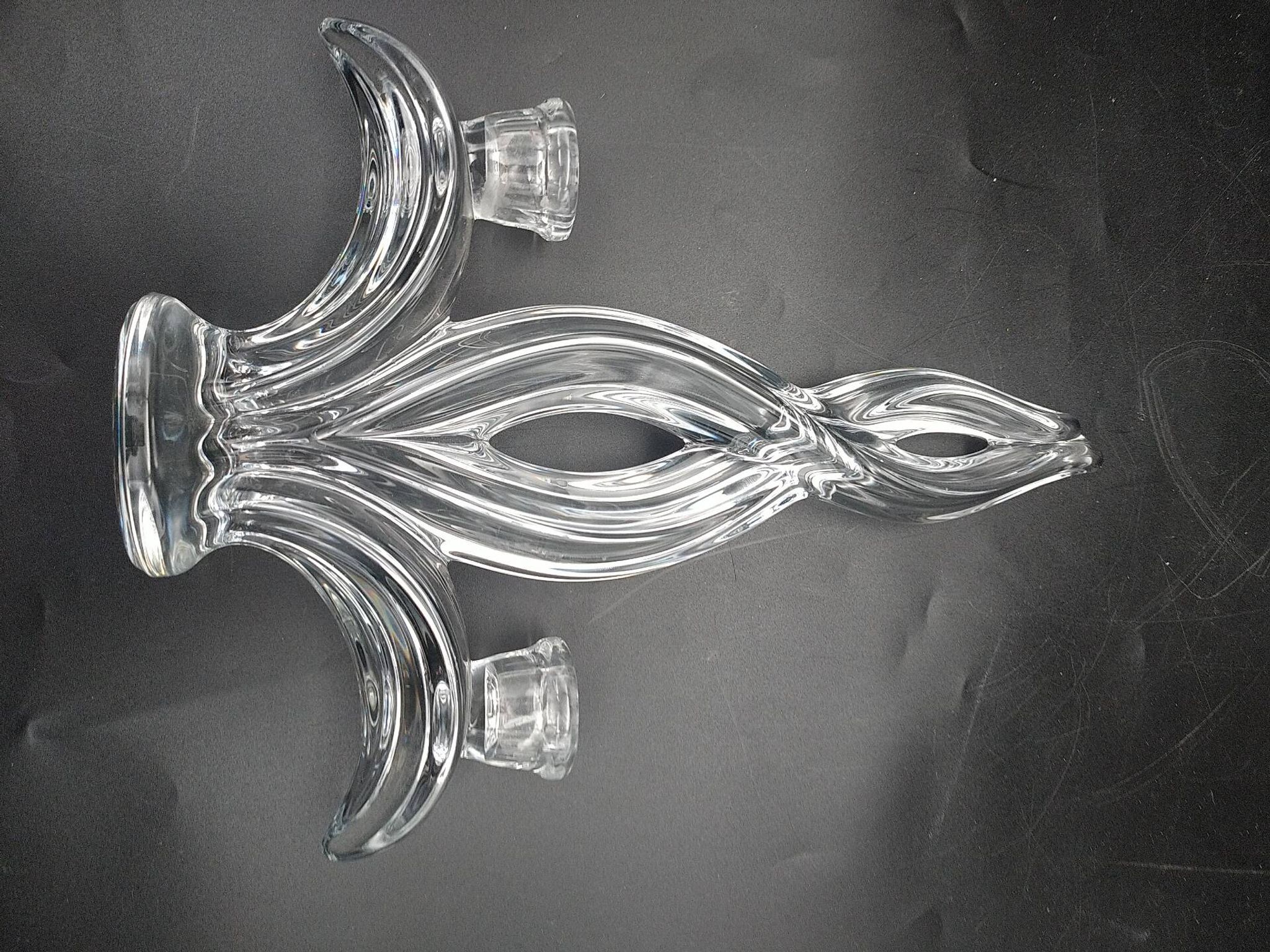 4 Bougeoirs lys en cristal de Vannes le Châtel .