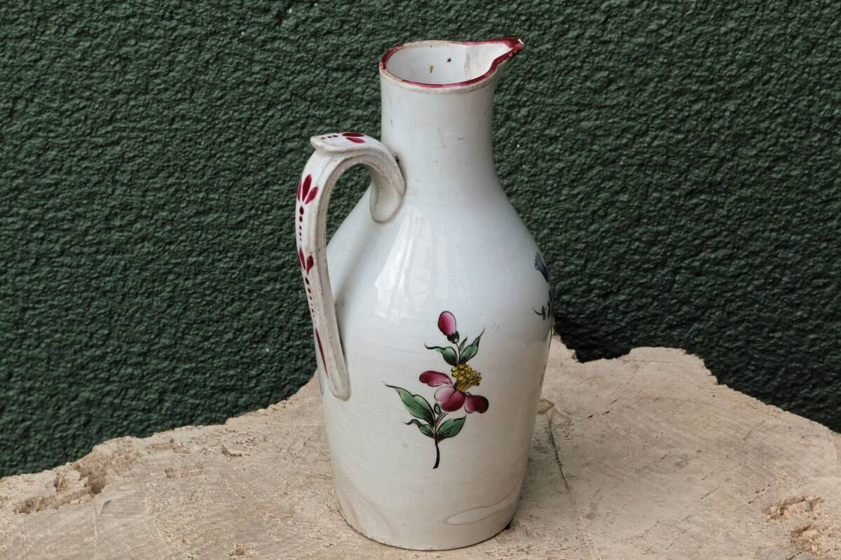 Vinegar burette in Lunéville earthenware, 19th century