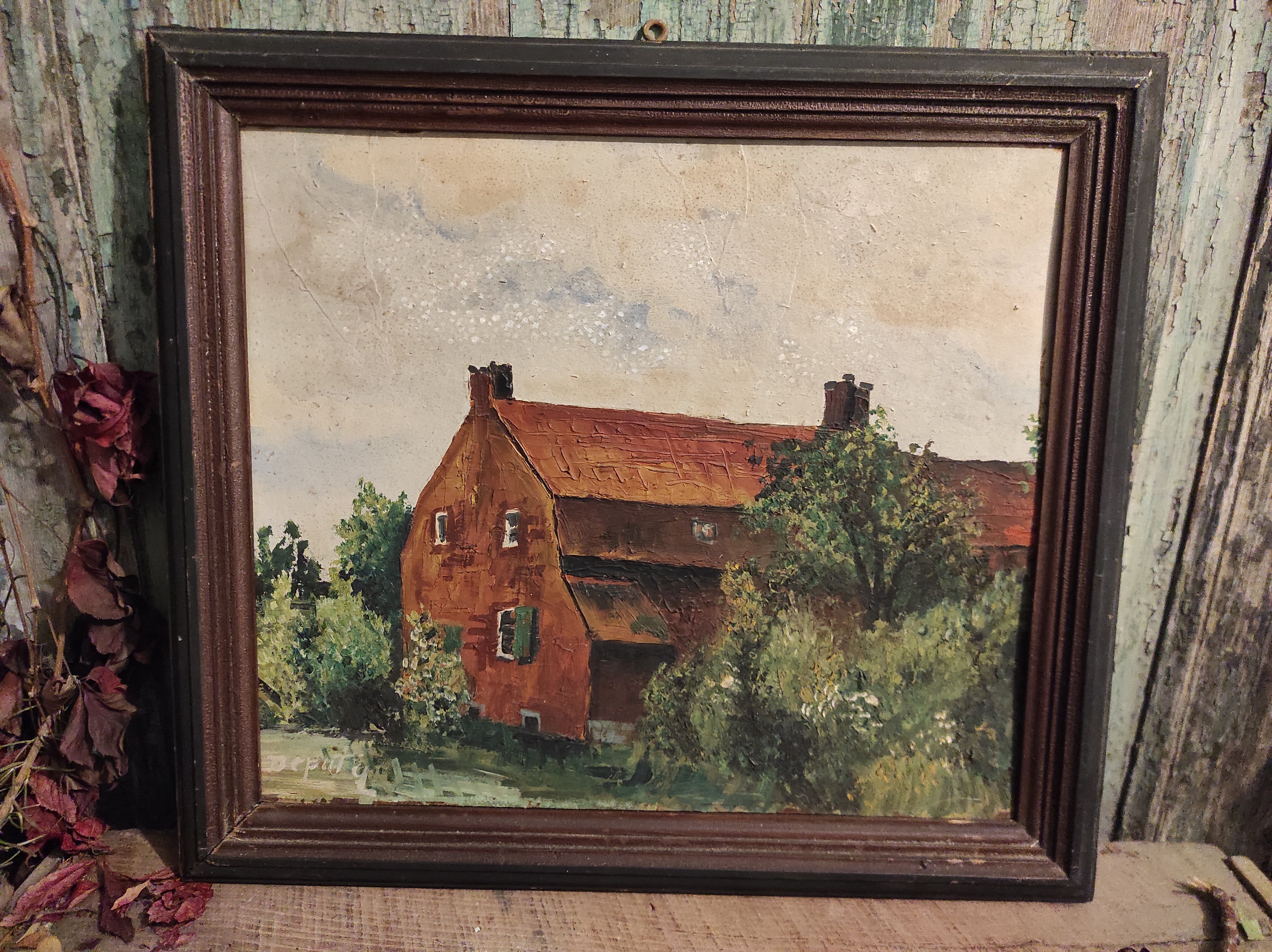 French vintage oil painting, signed Deputy