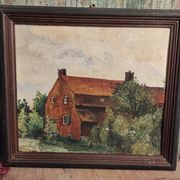French vintage oil painting, signed Deputy