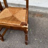 2 or 3 solid wood straw chairs, farmhouse style