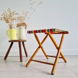 Folding fisherman stool with striped seat