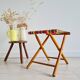 Folding fisherman stool with striped seat