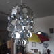 Vintage silver lozenge pendant light