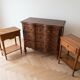 Louis XV style dresser and 2 bedside tables in solid cherry wood.