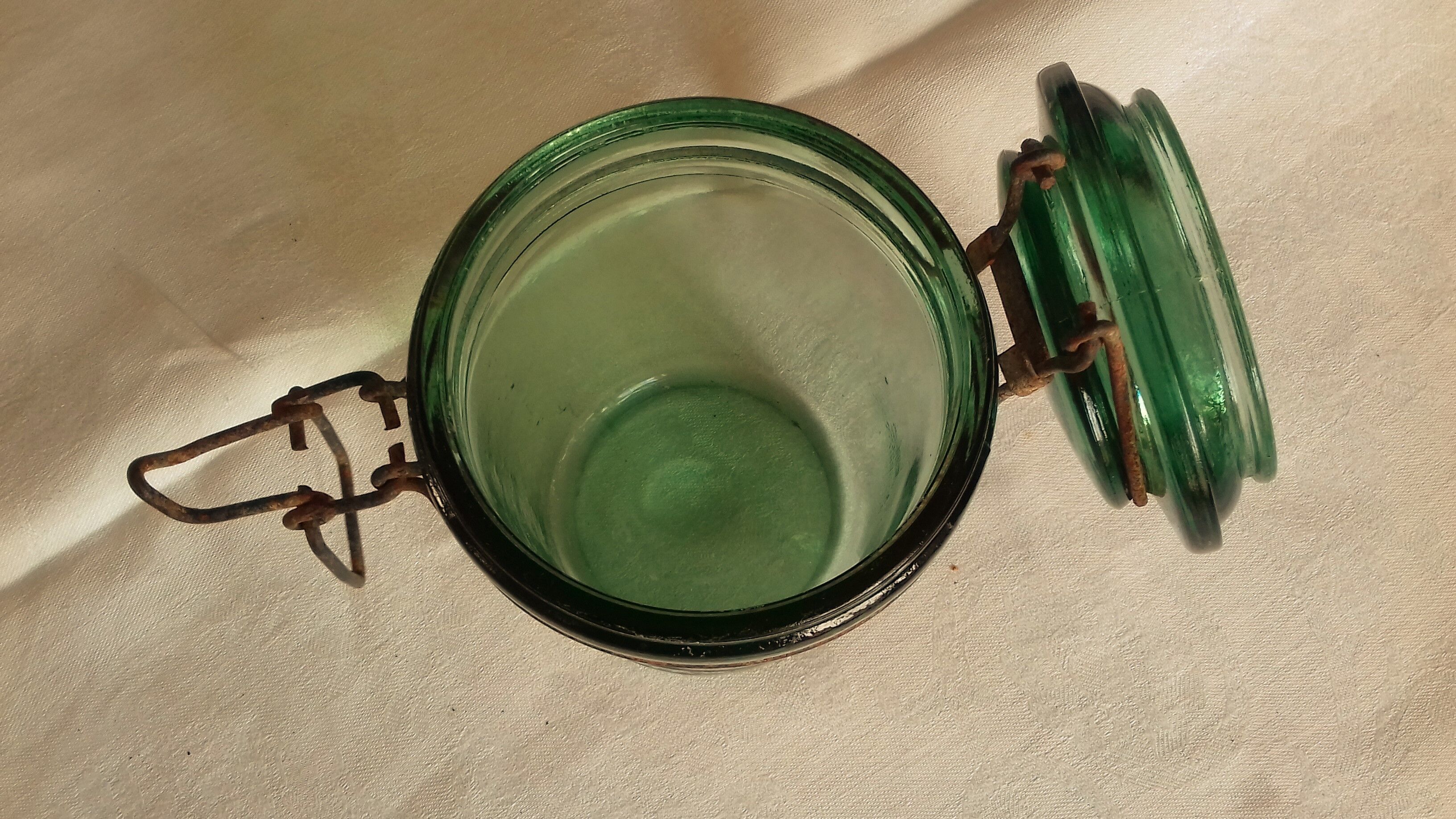Solidex jar green glass