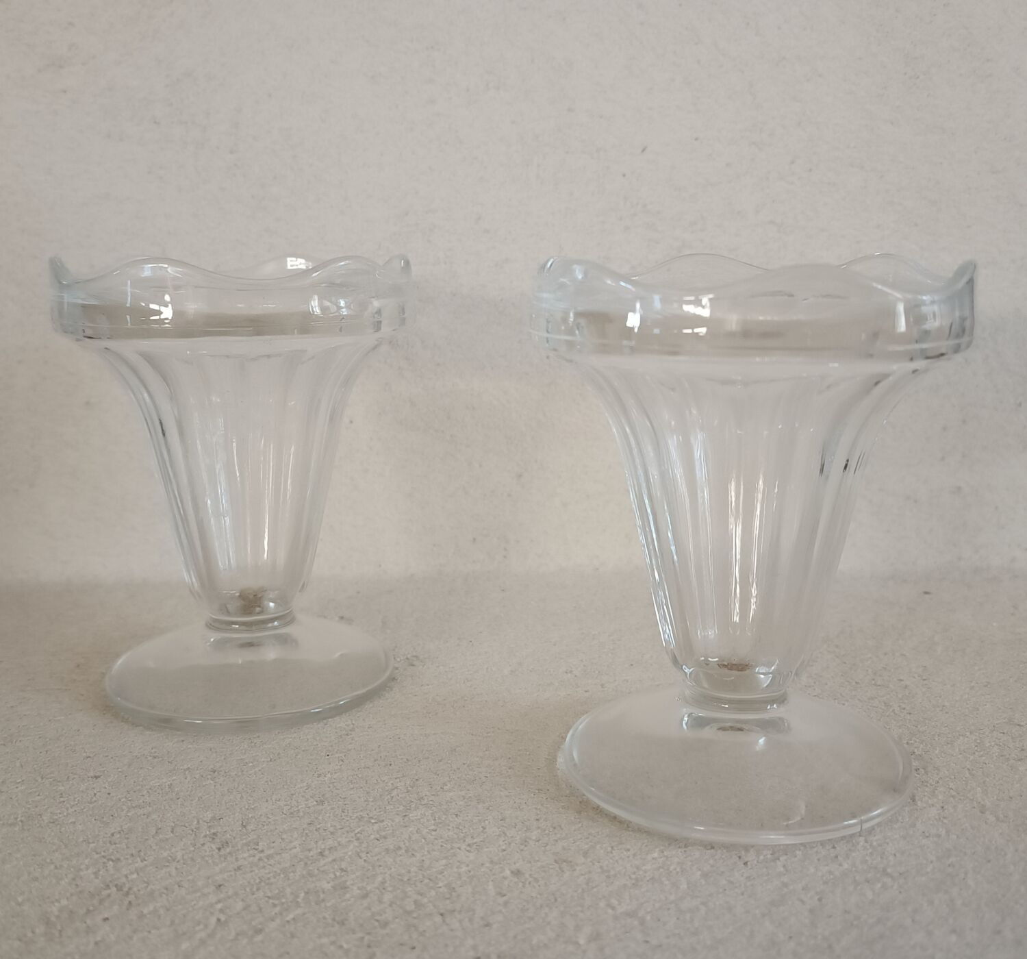 Lot de 2 coupes à glace années 1970
