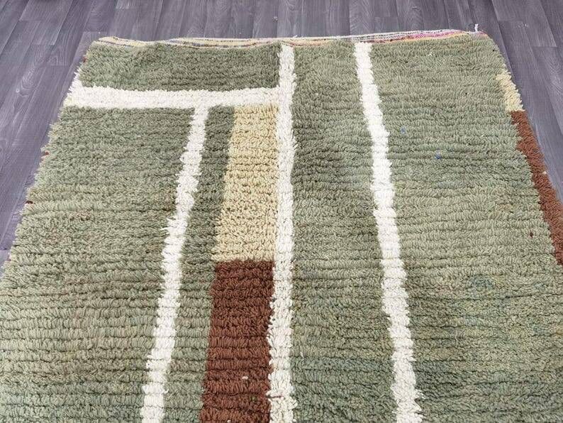 Handmade custom Berber rug with colourful patterns 1.4/2.6 m
