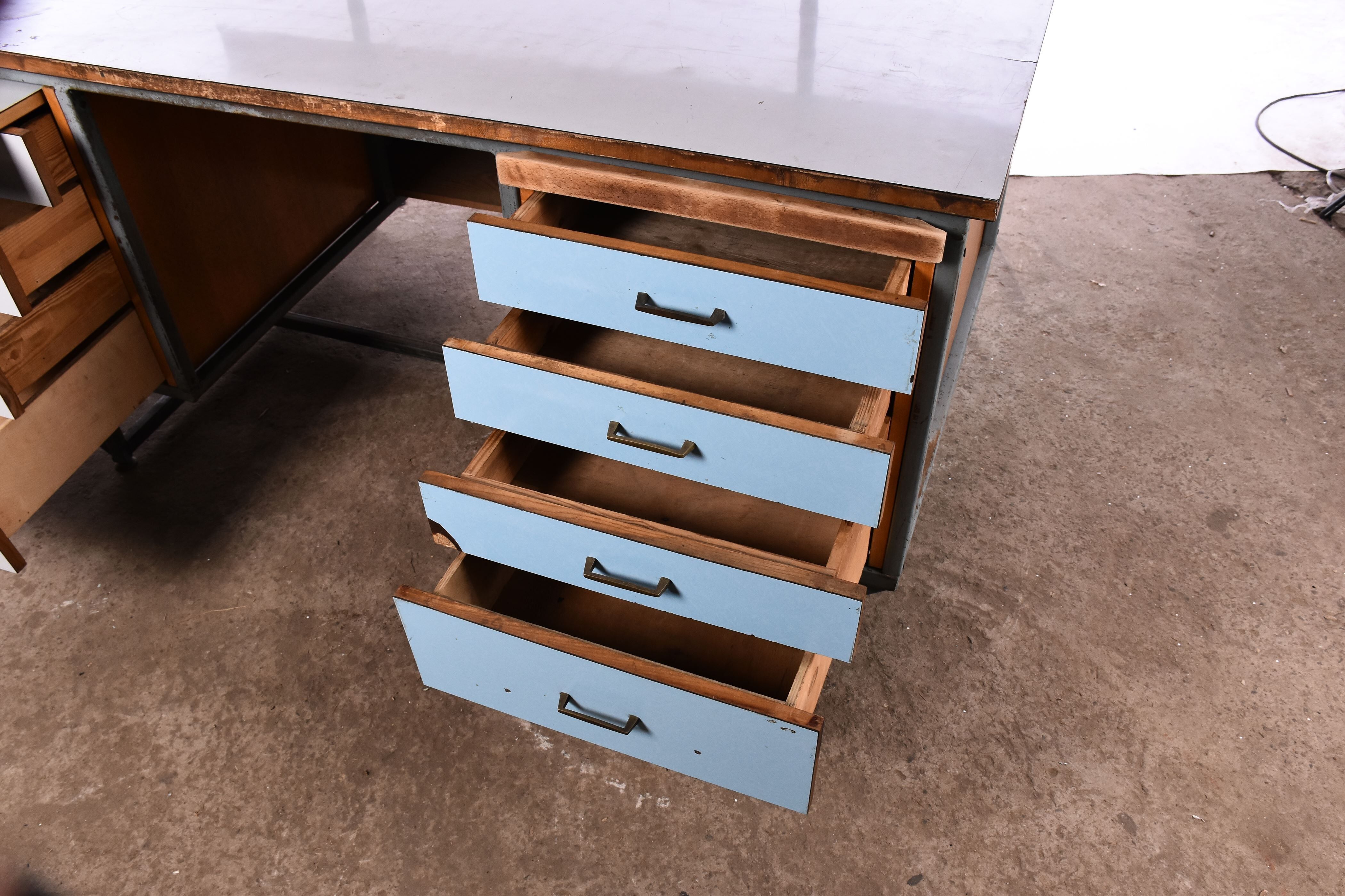 Vintage metal workbench