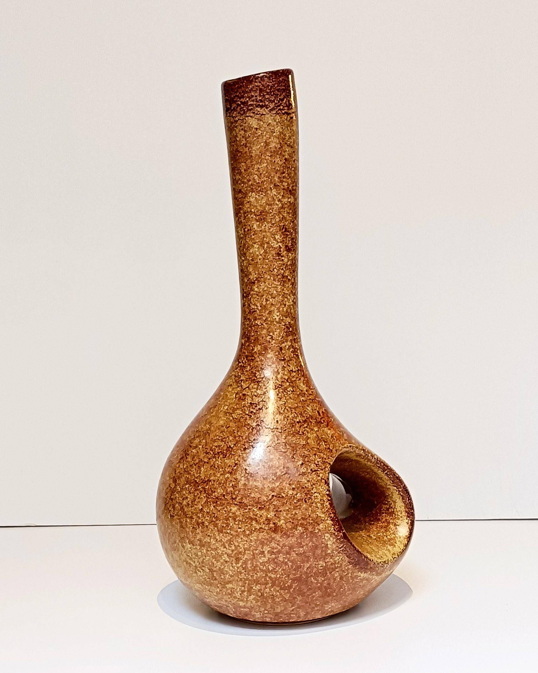 Mid Century Bertoncello by Roberto Rigon Sculptural Ceramic Vase, Italy, 1960s