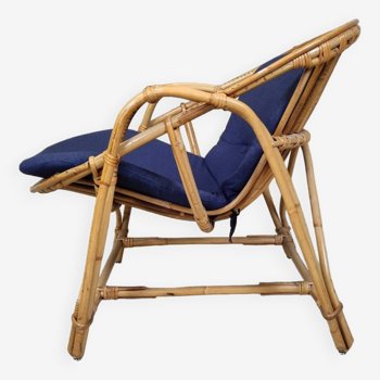 Rattan shell armchair