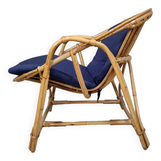 Rattan shell armchair