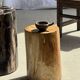 Small orange petrified wood side table H28 D18 - 3332