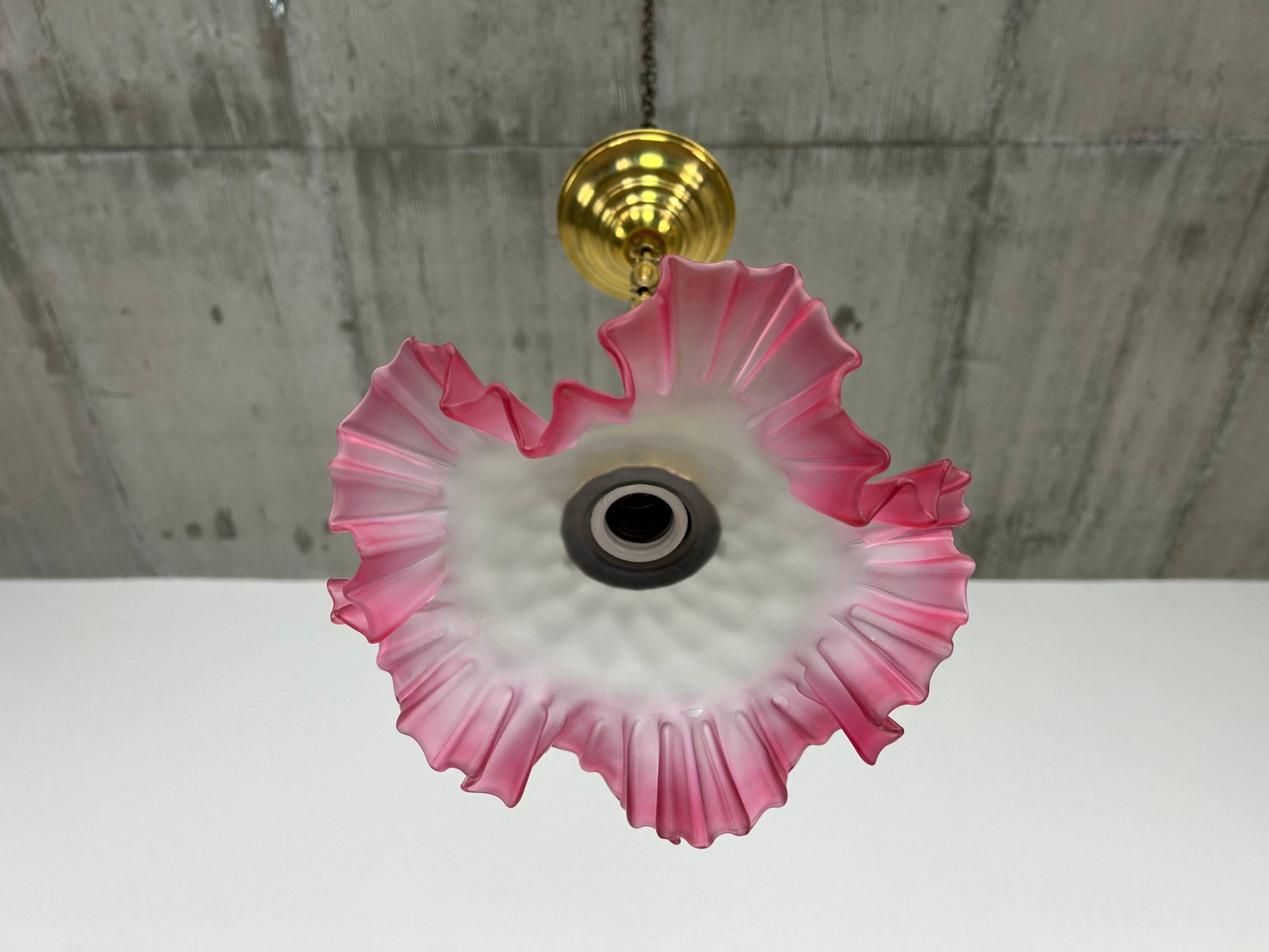 Red Jugendstil pendant lamp