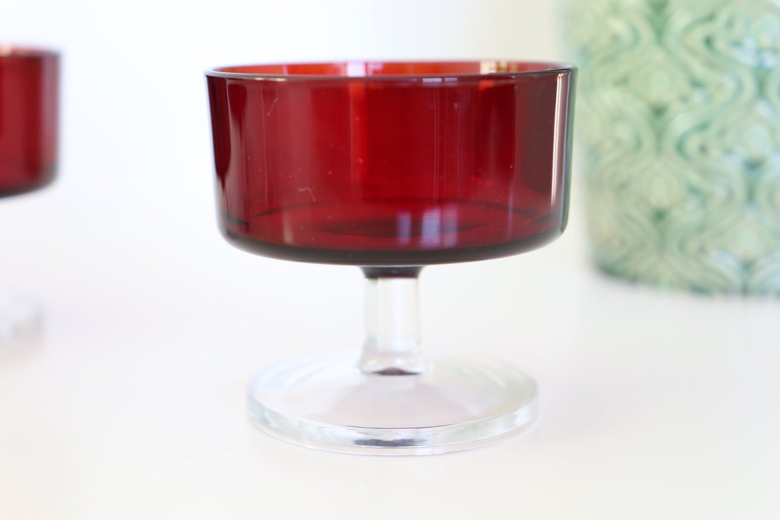 Set of 6 ruby red luminarc rider glasses