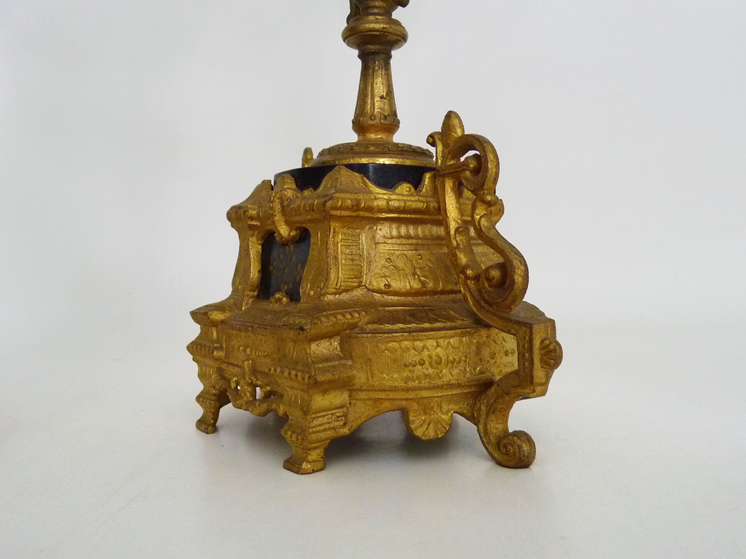 Paire de candélabres à 4 branches bronze et marbre style Napoléon III, XIXè