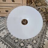 Old pendant lamp in pleated white opaline