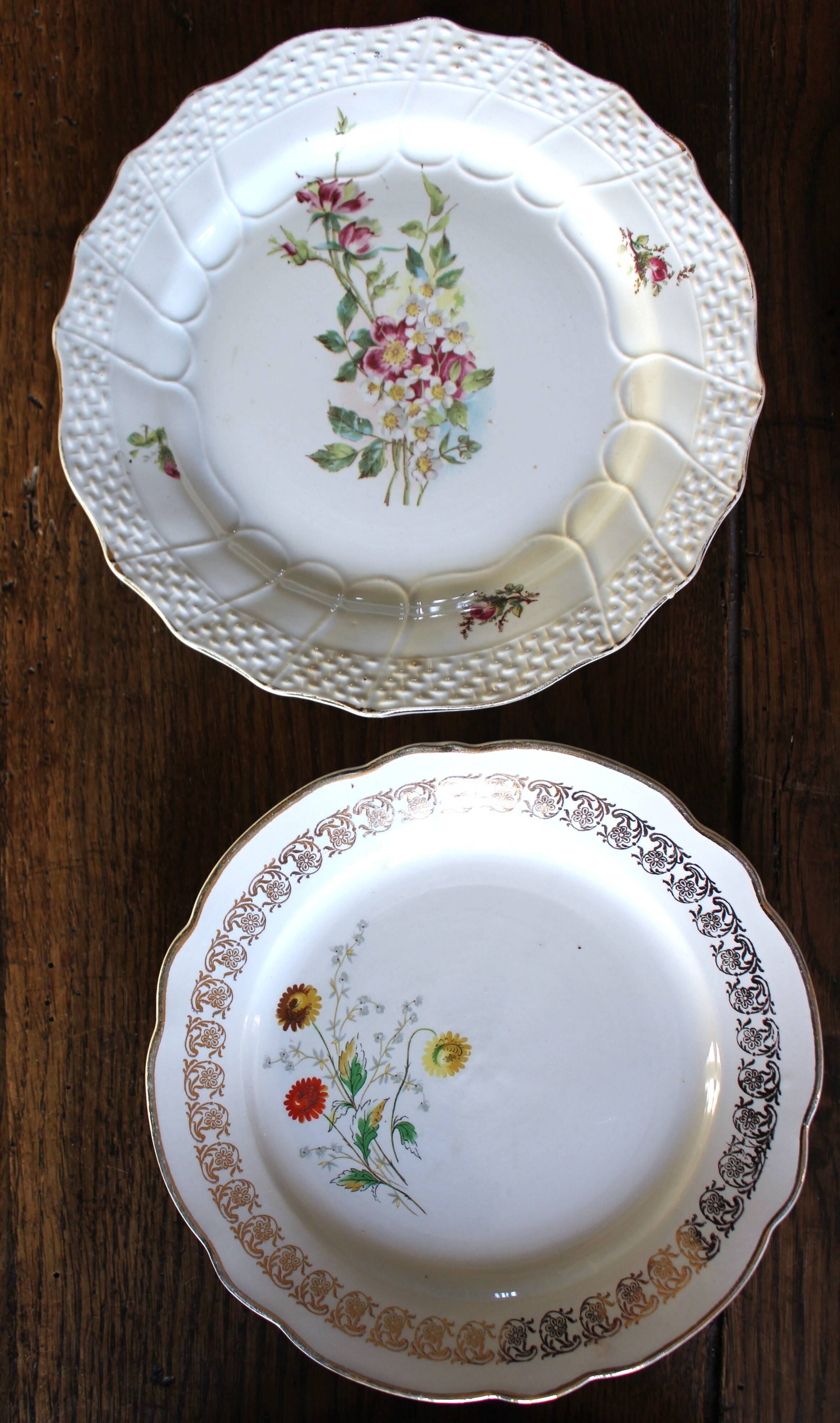 8 small paired plates Badonviller Saint Amand Rose Luzin Digoin Sarreg