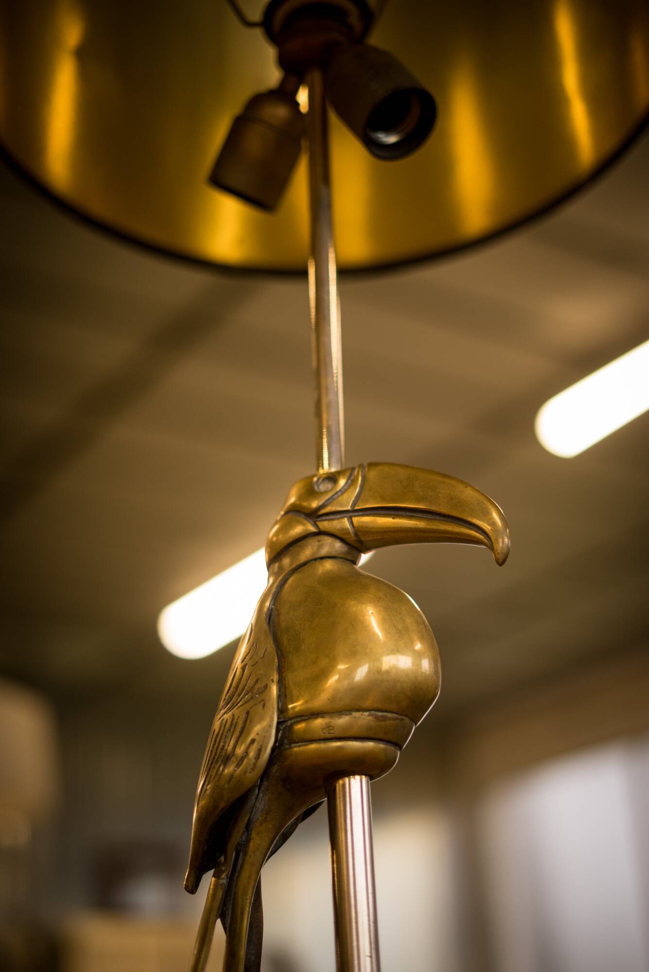 Toucan lamp in bronze 1970 Duval Brasseur