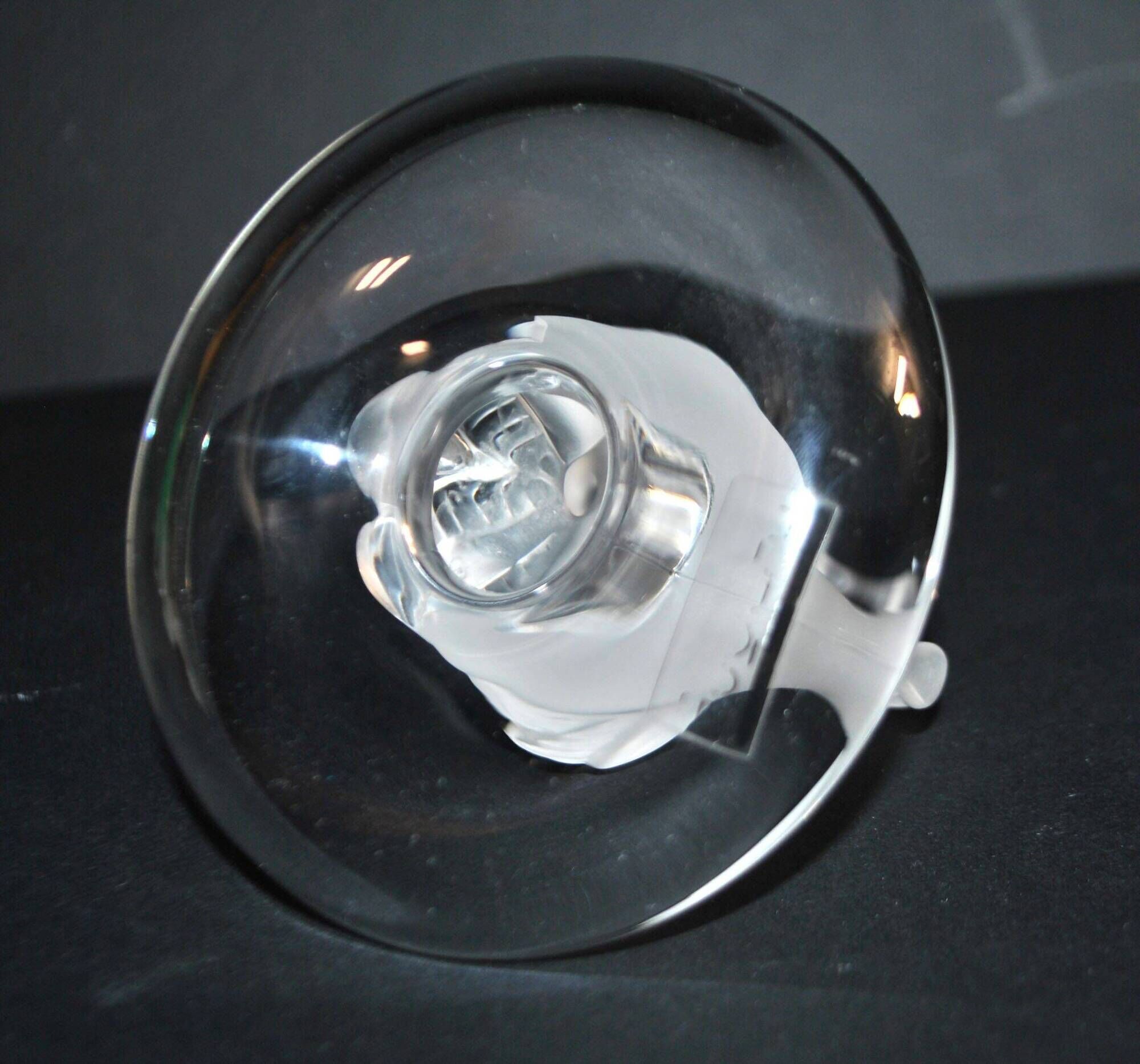 Lalique ring dish bird swan in frosted crystal and signed
