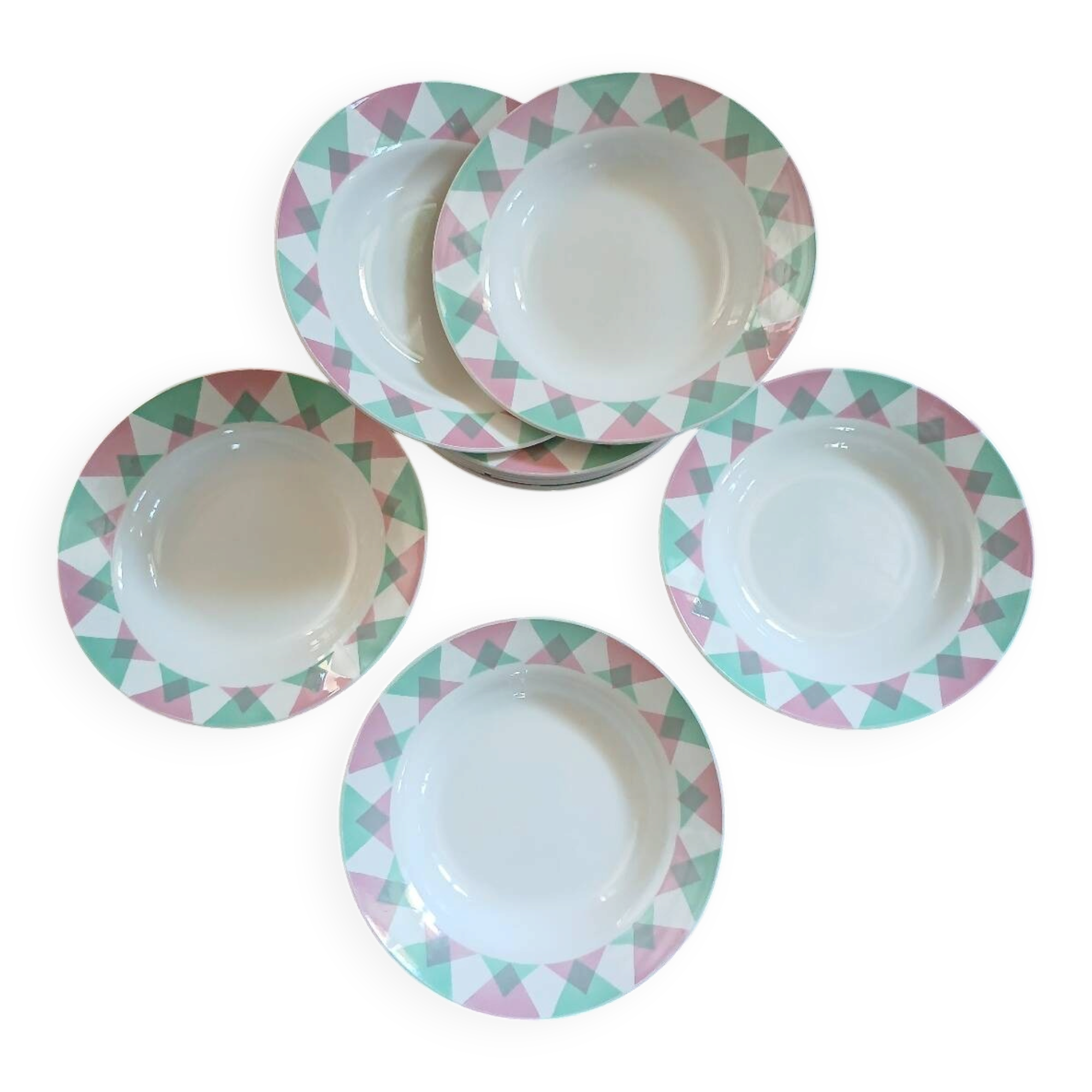 11 antique deep plates from Digoin and Sarreguemines