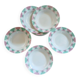 11 antique deep plates from Digoin and Sarreguemines