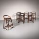 Tabourets de bar en bambou de milieu de siècle, design Horsnæs, Danemark, 1970.