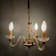 Small Venetian chandelier, three-burner twisted blown glass 1950s - Brass, Glass