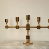 Swedish brass five arm candelabra by Gusum