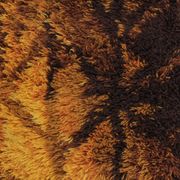 Rya Scandinavian carpet in virgin wool with orange and maroon motifs