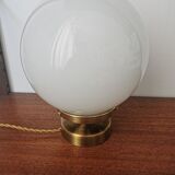 White opaline globe laying lamp