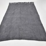 5x8 Anthracite Grey Handwoven Vintage Kilim Rug, 159x235 Cm