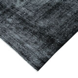 Handwoven oriental overdyed 270 cm x 384 cm black wool carpet
