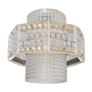 lustre verre et laiton