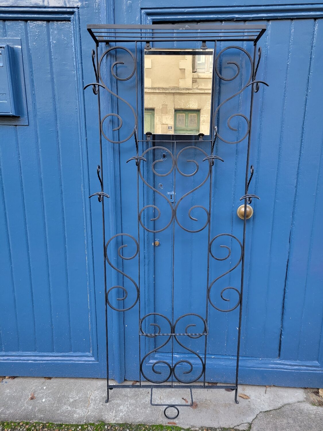 Porte manteau porte chapeau en fer forgé 1960