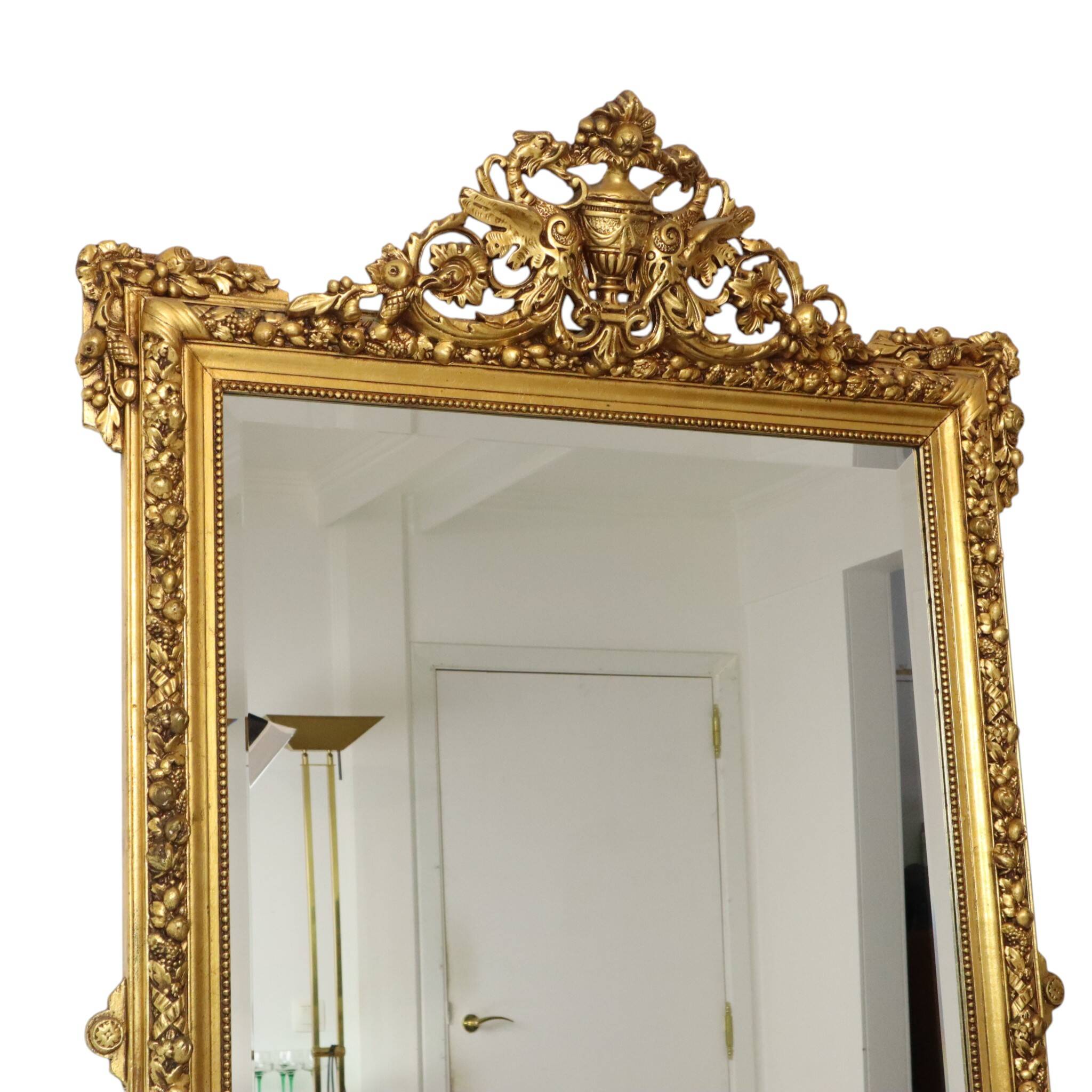 Miroir biseauté doré français antique XL