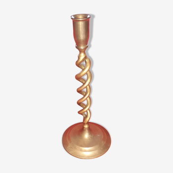 Twisted bronze candlestick