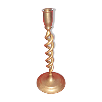 Twisted bronze candlestick