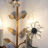 Murano glass flower and foliage wall light Baguès