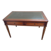 Grange desk in solid wood – green leather – louis xvi style