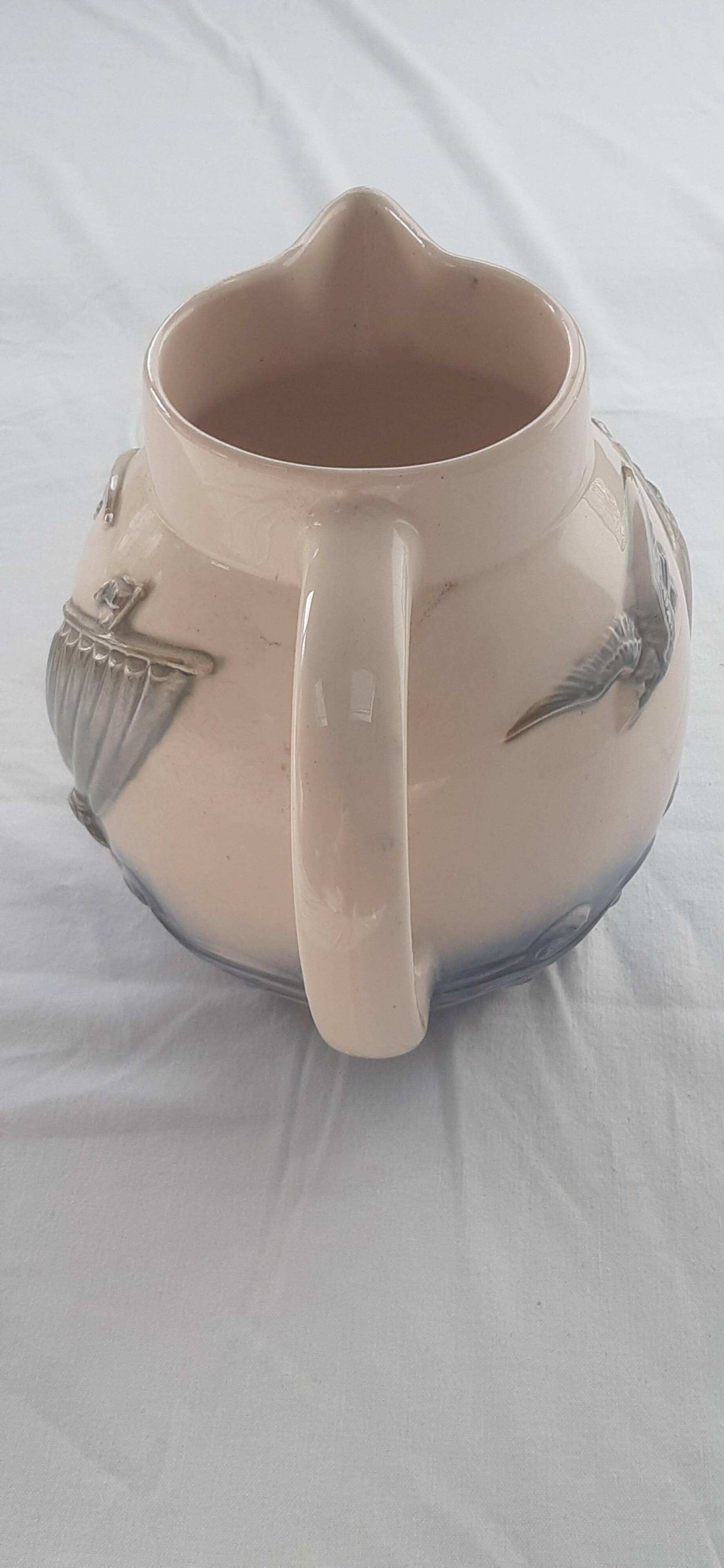 Old ceramic water pitcher slip Digoin France