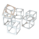 Set of 6 vintage aluminium napkin rings / egg cups by Pier