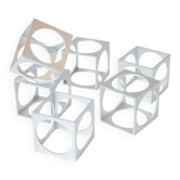 Set of 6 vintage aluminium napkin rings / egg cups by Pier