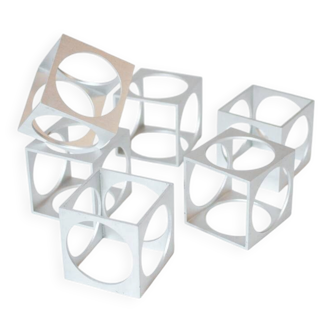 Set of 6 vintage aluminium napkin rings / egg cups by Pier