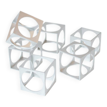 Lot de 6 ronds de serviette / coquetier vintage en aluminium par Pier