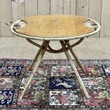 Rattan pedestal table from the 60s