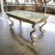 Vintage onyx coffee table with koi legs